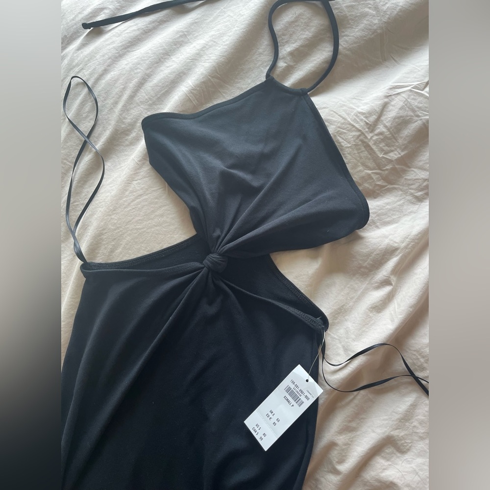 Black cutout midi dress